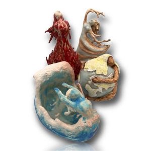 Sculpture o the four elements represented by women